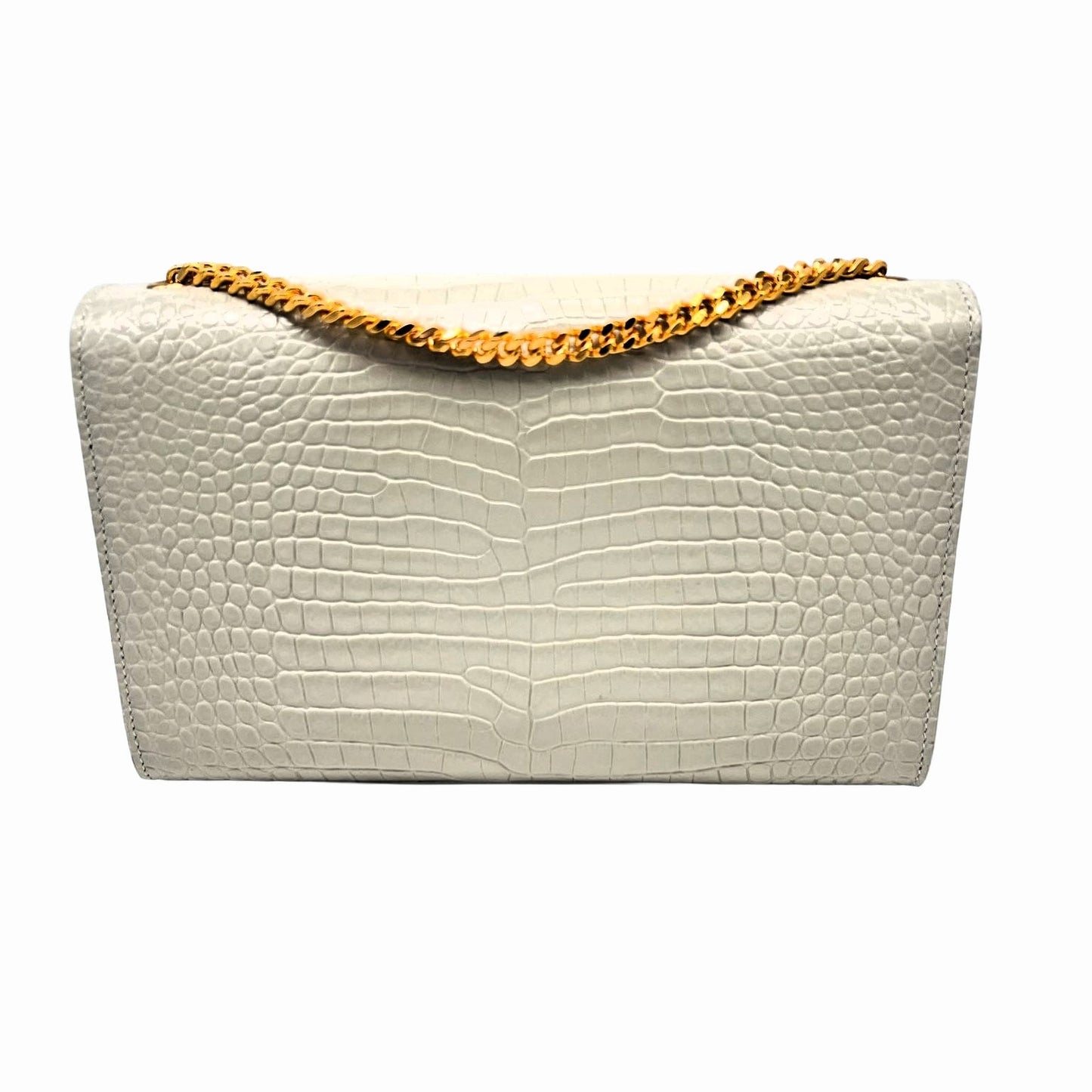 SAINT LAURENT Medium Kate Tassel Bag in Crocodile Embossed Leather