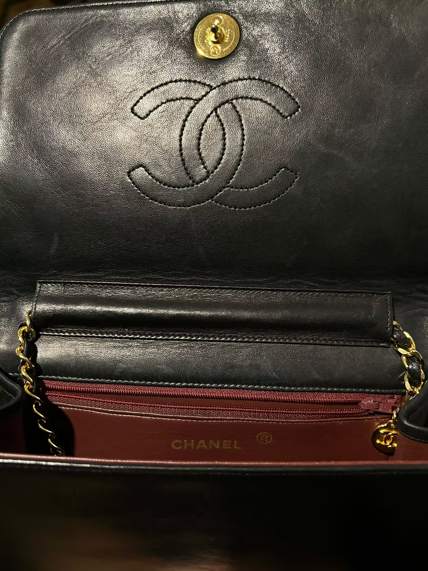 CHANEL Vintage Full Flap w/24K Gold Plating