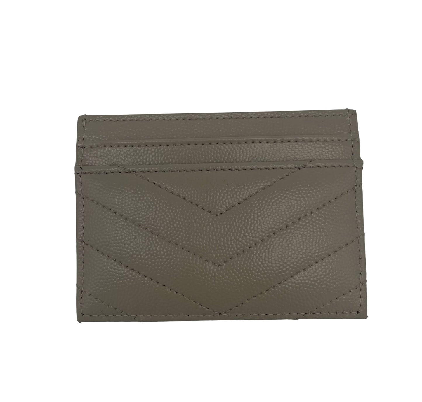 SAINT LAURENT Cassandre Matelassé Embossed Leather Grain De Poudre Card Holder
