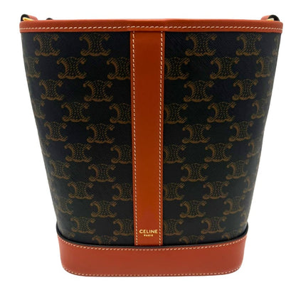 CELINE Small  Bucket In Triomphe Canvas & Calfskin