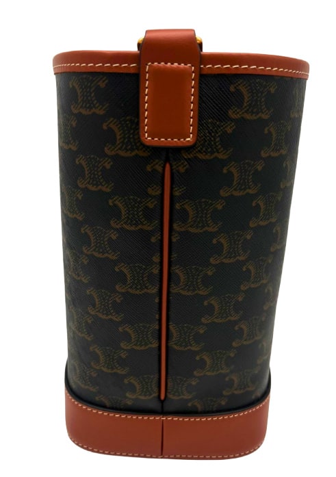 CELINE Small  Bucket In Triomphe Canvas & Calfskin