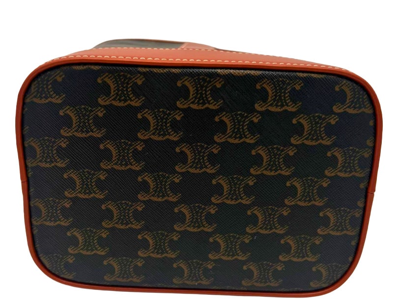 CELINE Small  Bucket In Triomphe Canvas & Calfskin