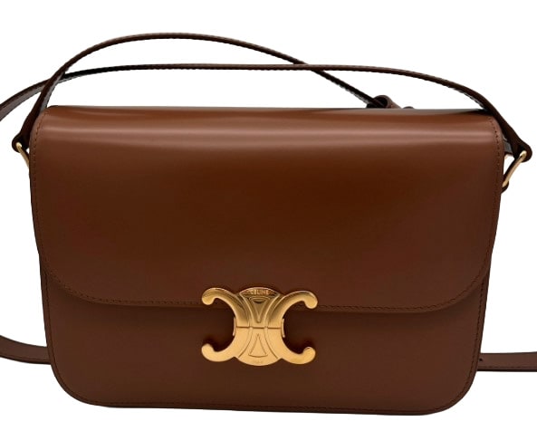 CELINE Classique Triomphe Bag In Shiny Calfskin