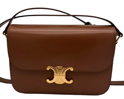 CELINE Classique Triomphe Bag In Shiny Calfskin