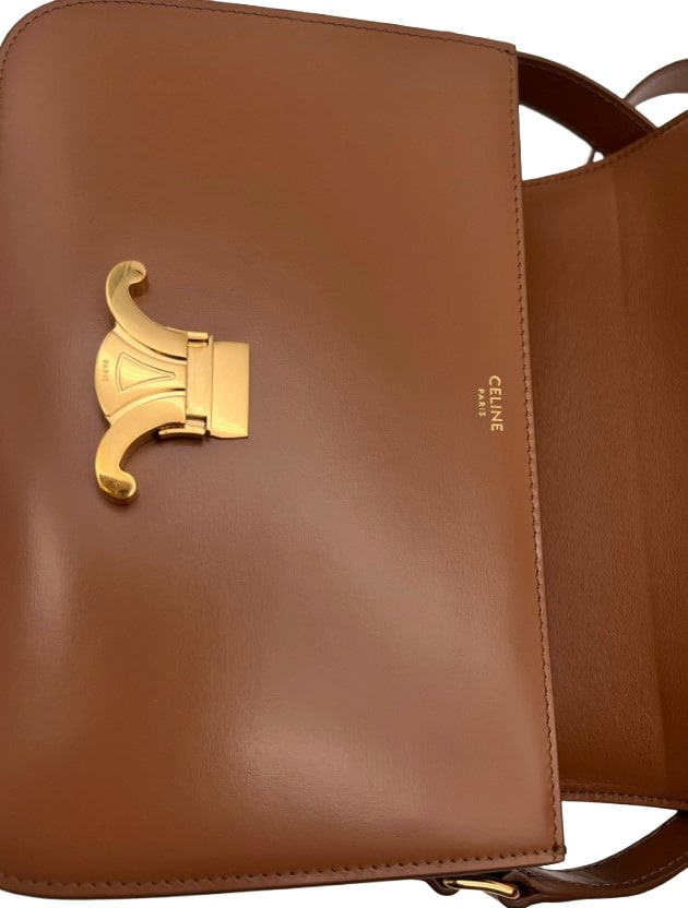 CELINE Classique Triomphe Bag In Shiny Calfskin