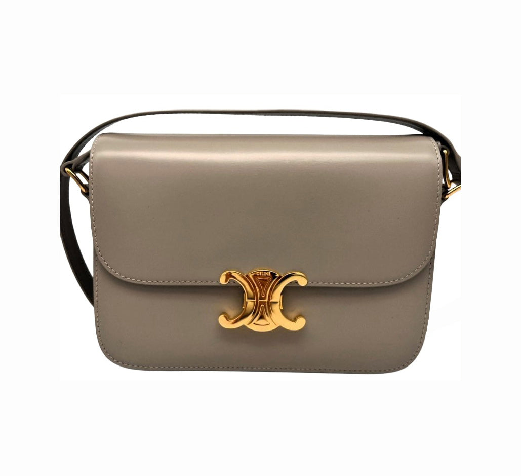 CELINE Classique Triomphe Bag In Shiny Calfskin