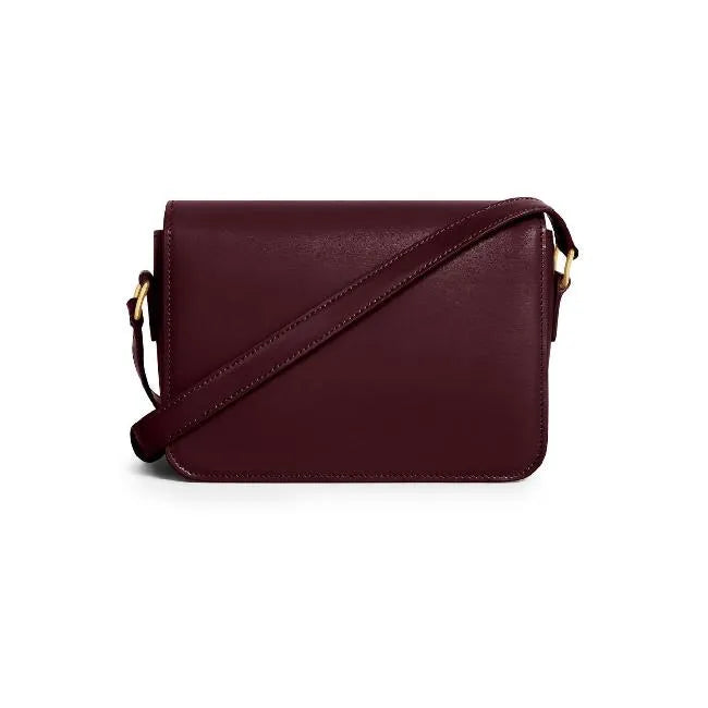 CELINE Teen Triomphe Bag in Shiny Calfskin | Burgundy
