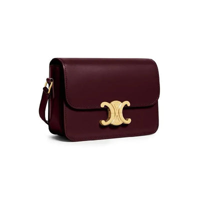 CELINE Teen Triomphe Bag in Shiny Calfskin | Burgundy