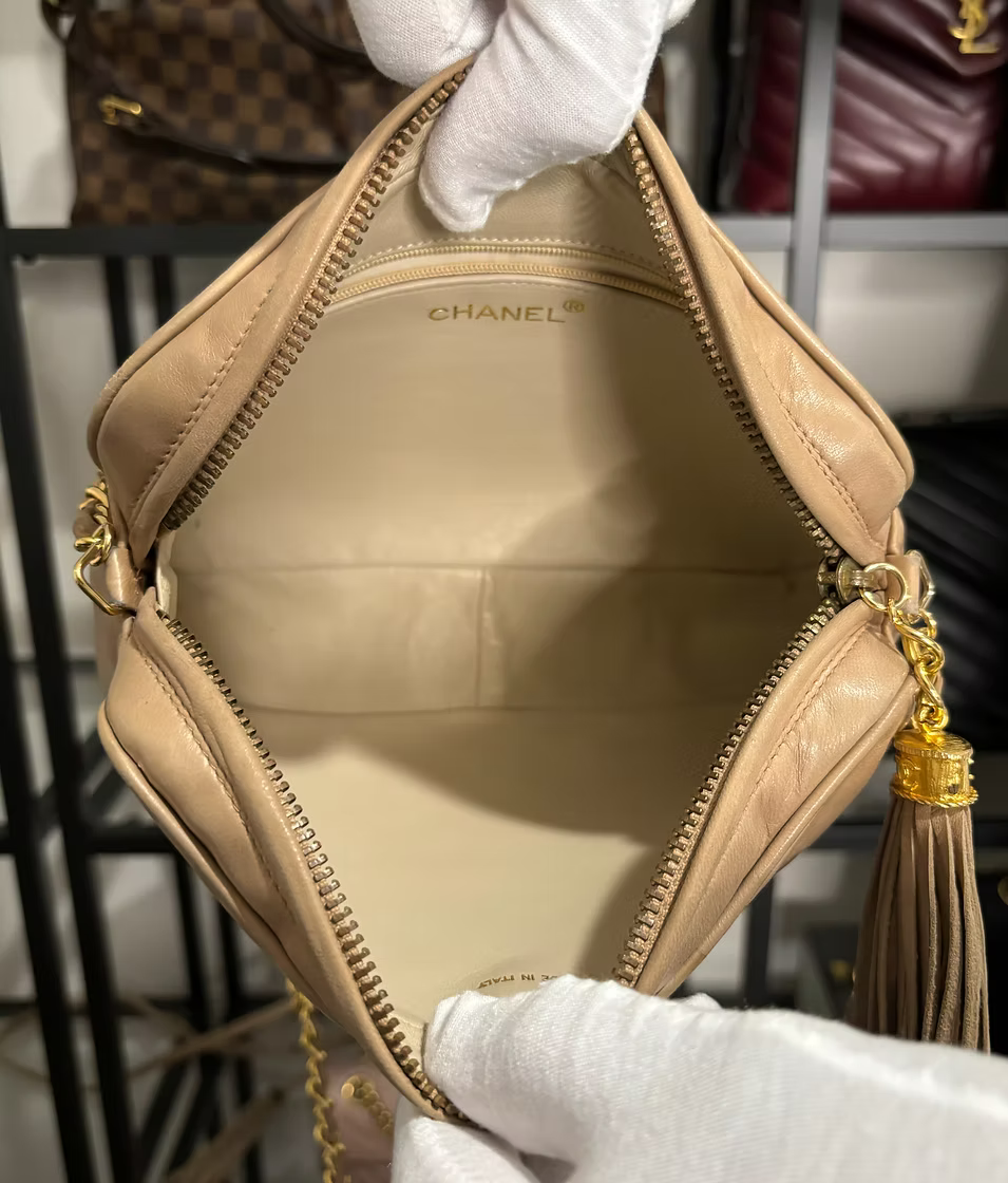 Chanel Vintage CC Camera Bag w/ 24K Gold Plating