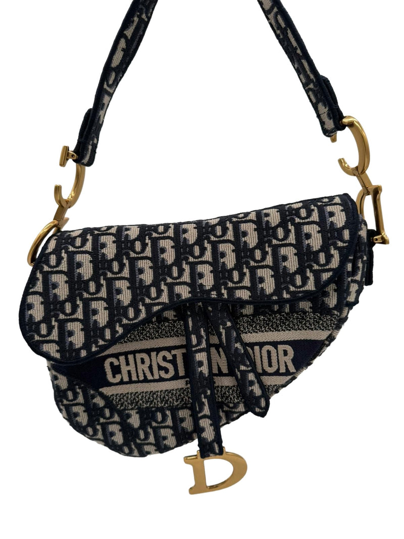 DIOR Medium Saddle Bag Oblique Embroidery