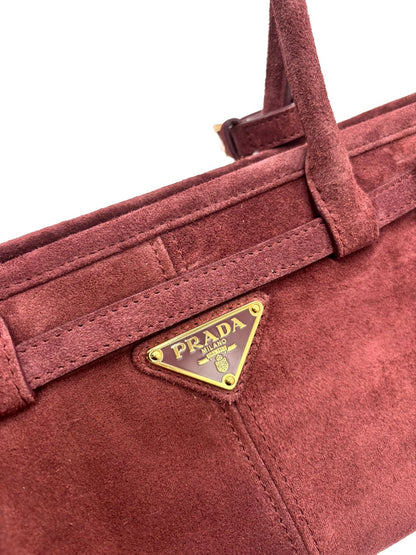 PRADA Large Bonnie Suede Bag