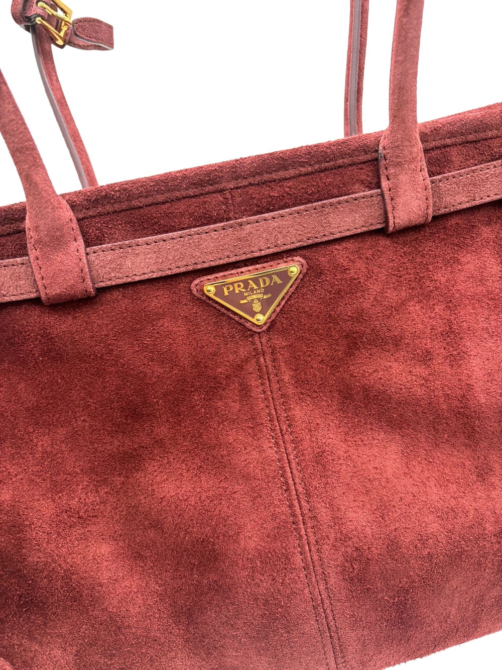 PRADA Large Bonnie Suede Bag