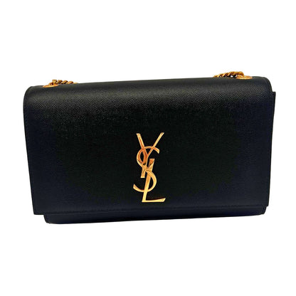 SAINT LAURENT Medium Kate Chain Bag In Grain De Poudre Embossed Leather
