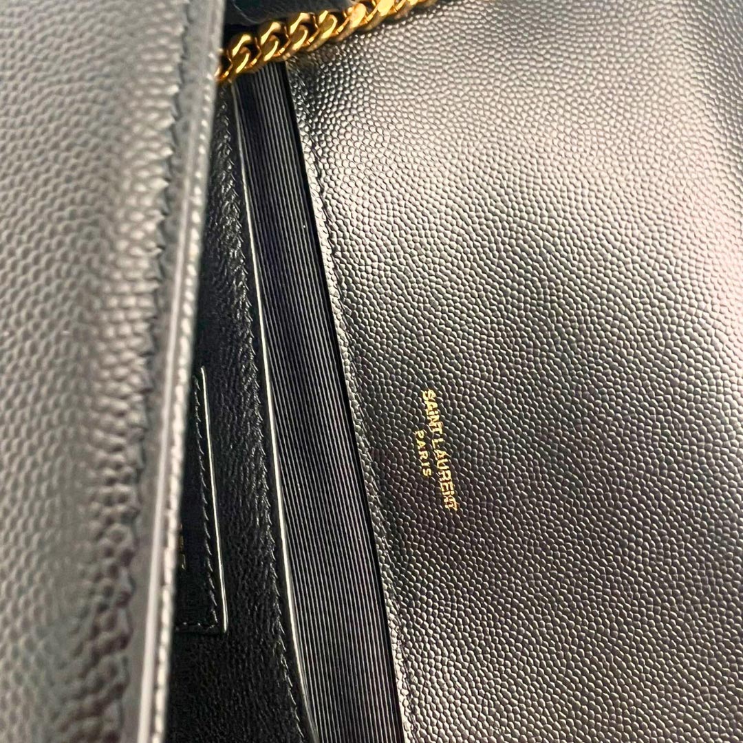 SAINT LAURENT Medium Kate Chain Bag In Grain De Poudre Embossed Leather