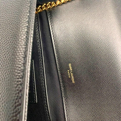 SAINT LAURENT Medium Kate Chain Bag In Grain De Poudre Embossed Leather