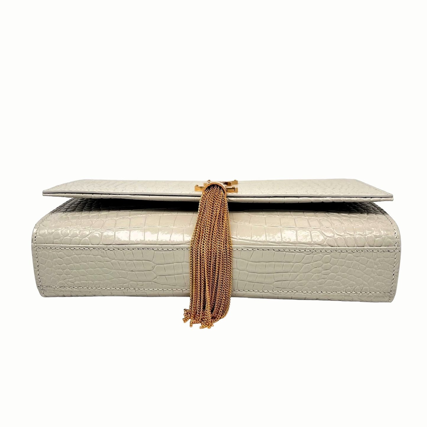 SAINT LAURENT Medium Kate Tassel In Crocodile Embossed Leather