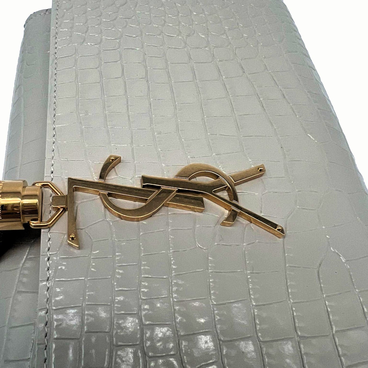 SAINT LAURENT Medium Kate Tassel In Crocodile Embossed Leather