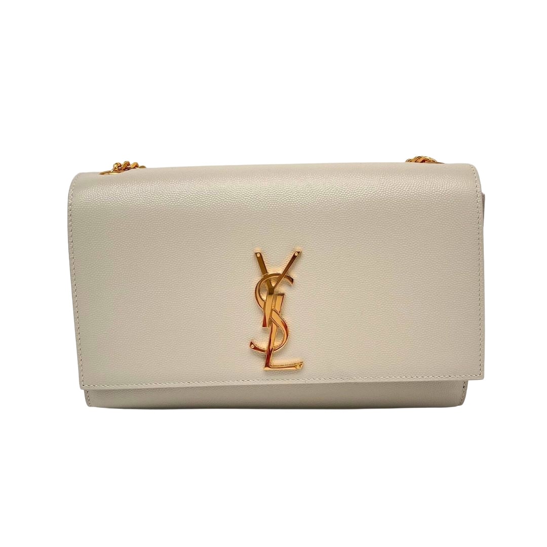 SAINT LAURENT Medium Kate Chain Bag In Grain De Poudre Embossed Leather