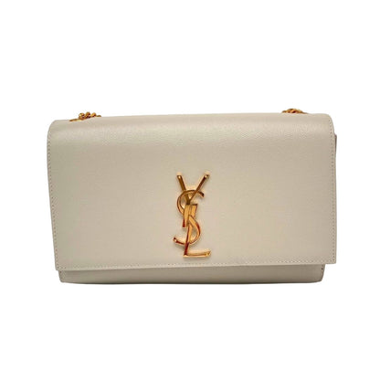 SAINT LAURENT Medium Kate Chain Bag In Grain De Poudre Embossed Leather