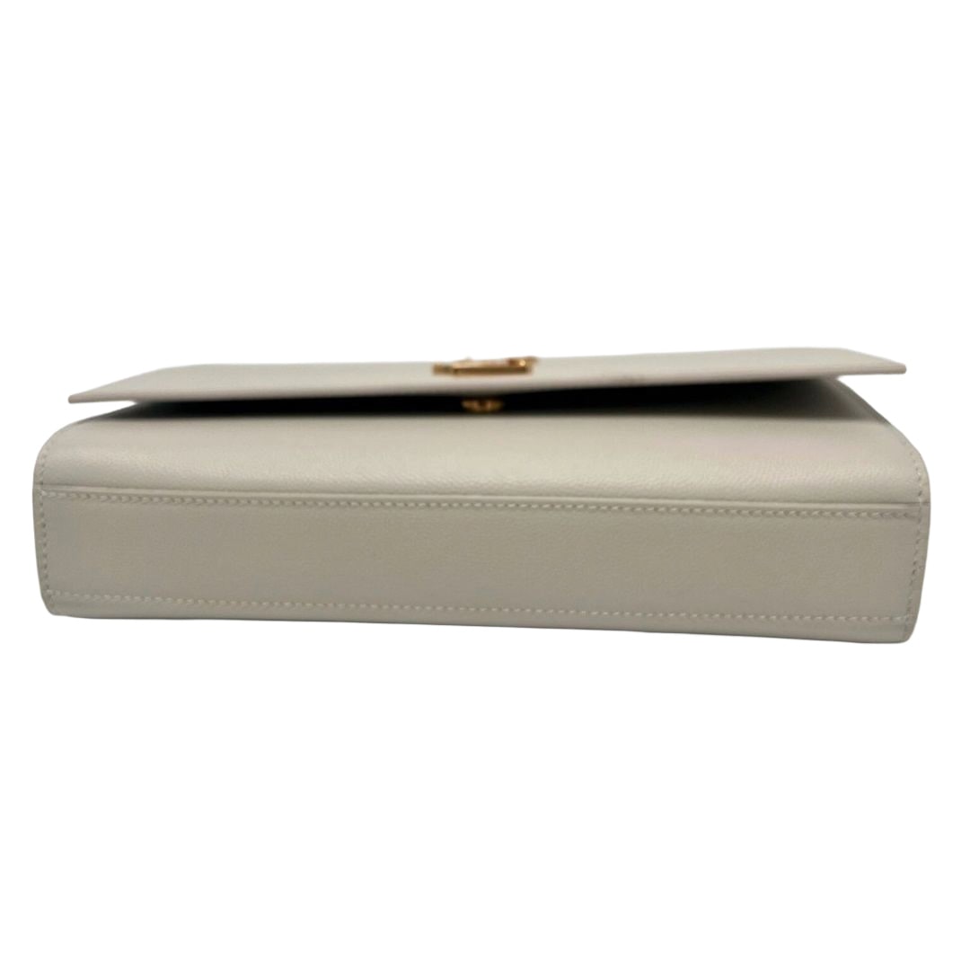 SAINT LAURENT Medium Kate Chain Bag In Grain De Poudre Embossed Leather