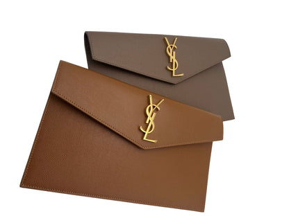 SAINT LAURENT Uptown Pouch In Grain De Powder Embossed Leather