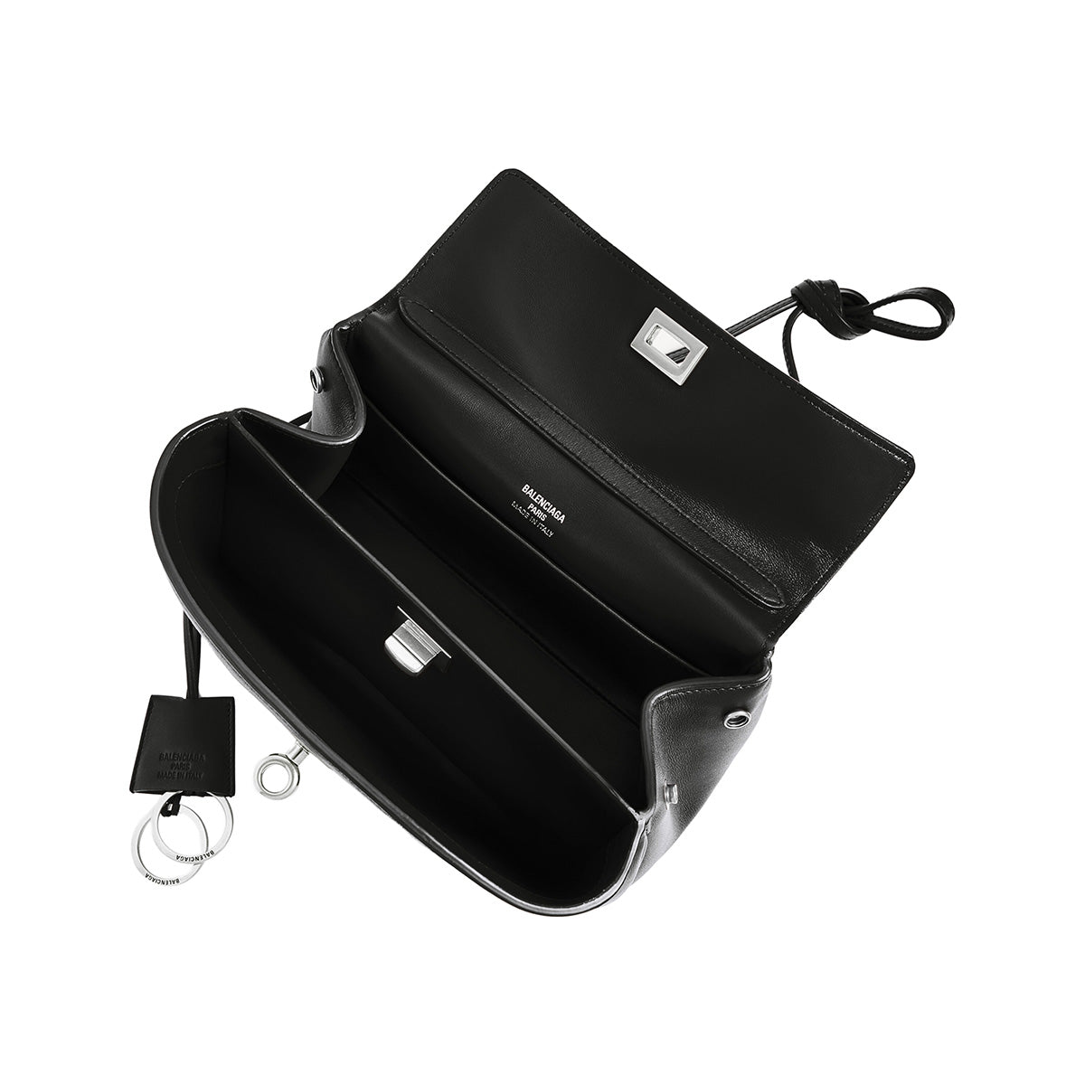 BALENCIAGA Mini Rodeo Bag In Smooth Calfskin | Black With Aged Silver