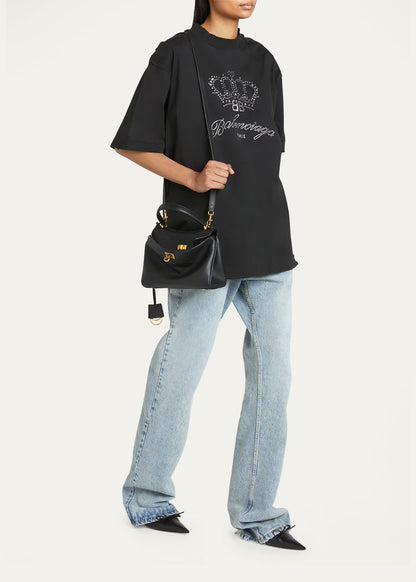 BALENCIAGA Mini Rodeo Bag In Smooth Calfskin | Black With Aged Gold