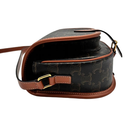 CELINE Medium Folco Bag In Triomphe Canvas & Calfskin