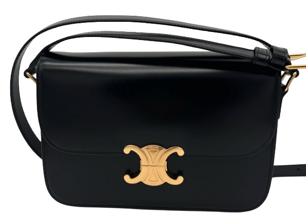 CELINE Classique Triomphe Bag In Shiny Calfskin
