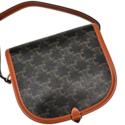 CELINE Medium Folco Bag In Triomphe Canvas & Calfskin