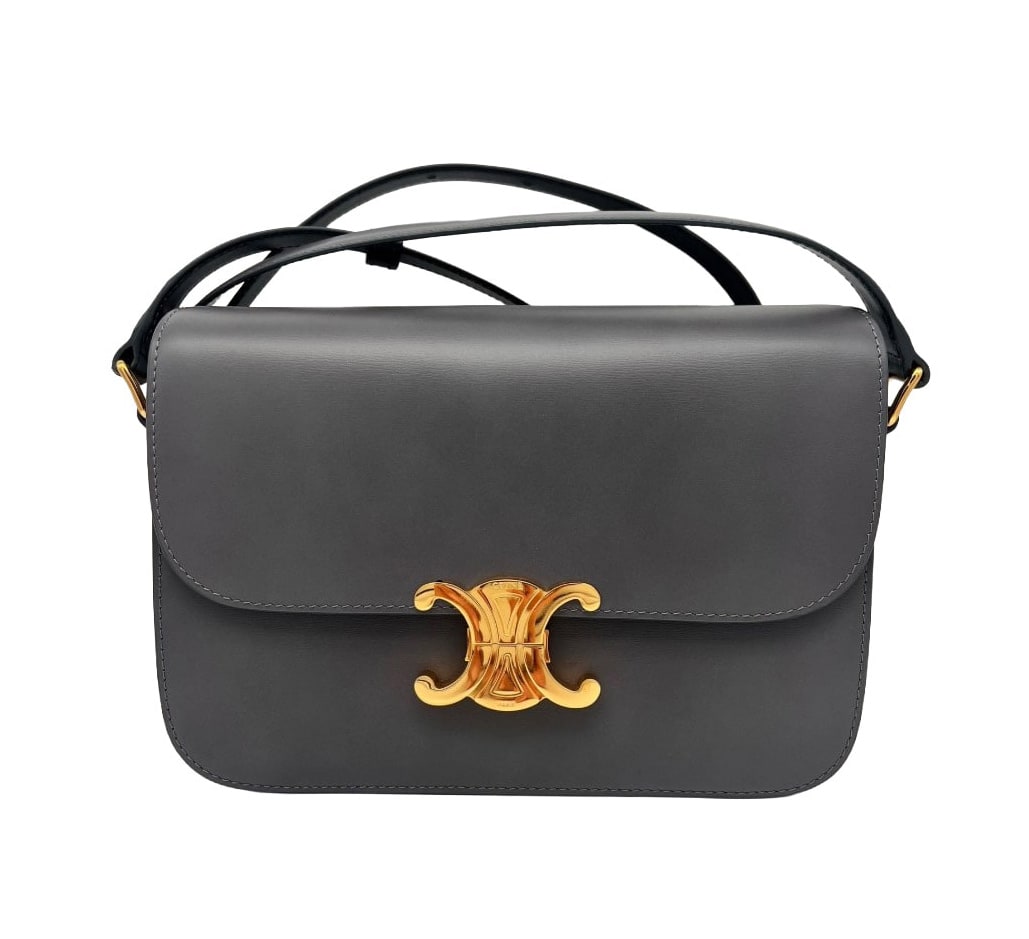 CELINE Classique Triomphe Bag In Shiny Calfskin