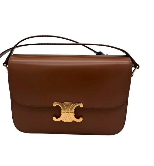 CELINE Classique Triomphe Bag In Shiny Calfskin