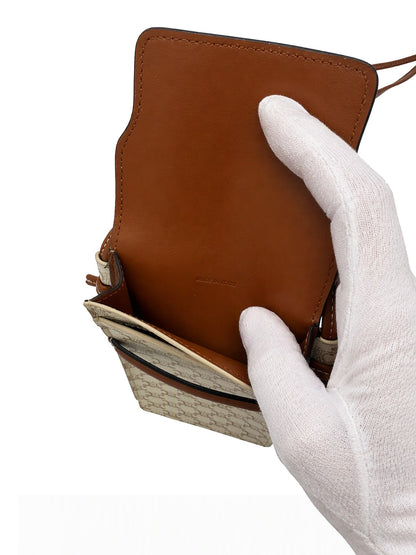 Celine Phone Pouch with Flap in Triomphe Canvas and Lambskin