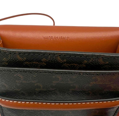 Celine Phone Pouch with Flap in Triomphe Canvas and Lambskin