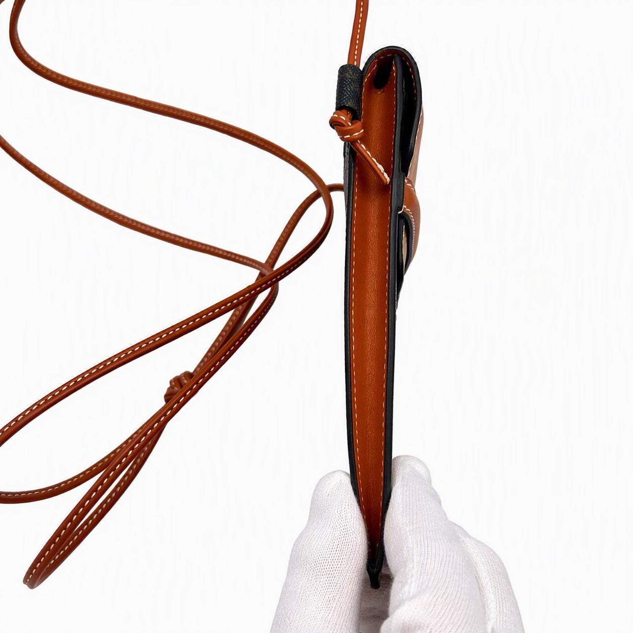 Celine Phone Pouch with Flap in Triomphe Canvas and Lambskin