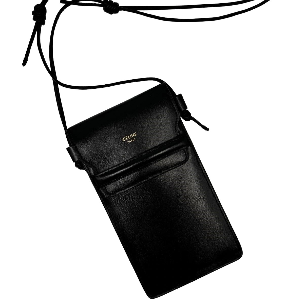 Celine Phone Pouch with Flap in Smooth Calfskin