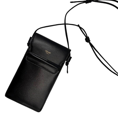 Celine Phone Pouch with Flap in Smooth Calfskin