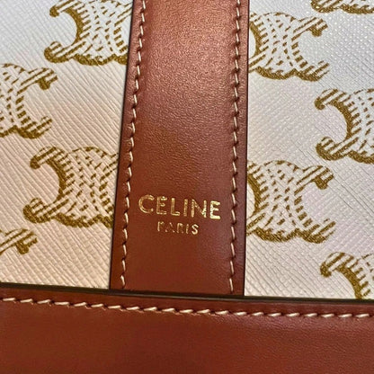 CELINE Small Bucket Bag in Triomphe Canvas and Calfskin