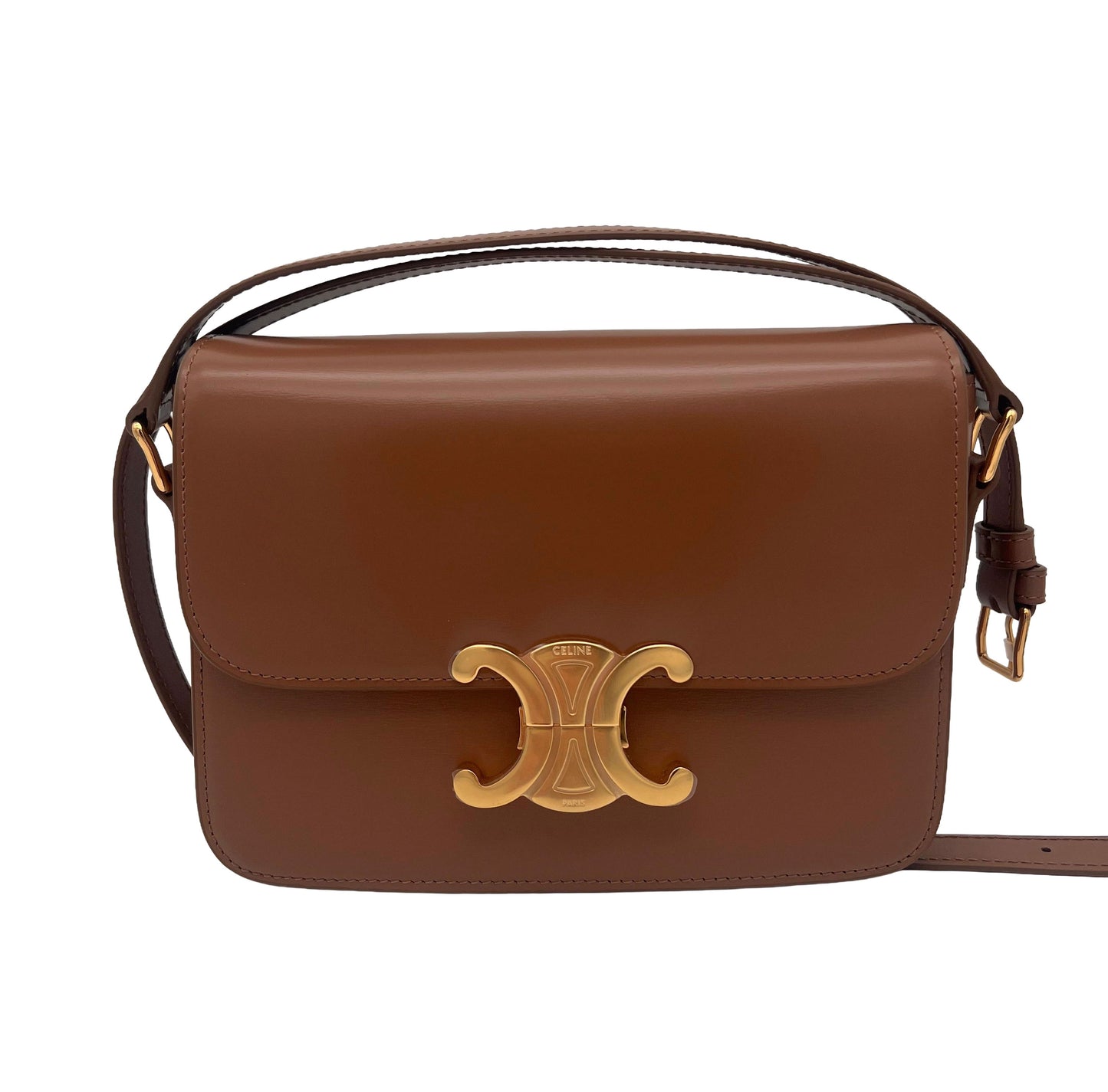 CELINE Teen Triomphe Bag in Shiny Calfskin