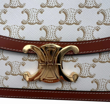 CELINE Teen Triomphe Bag in Triomphe Canvas and Calfskin