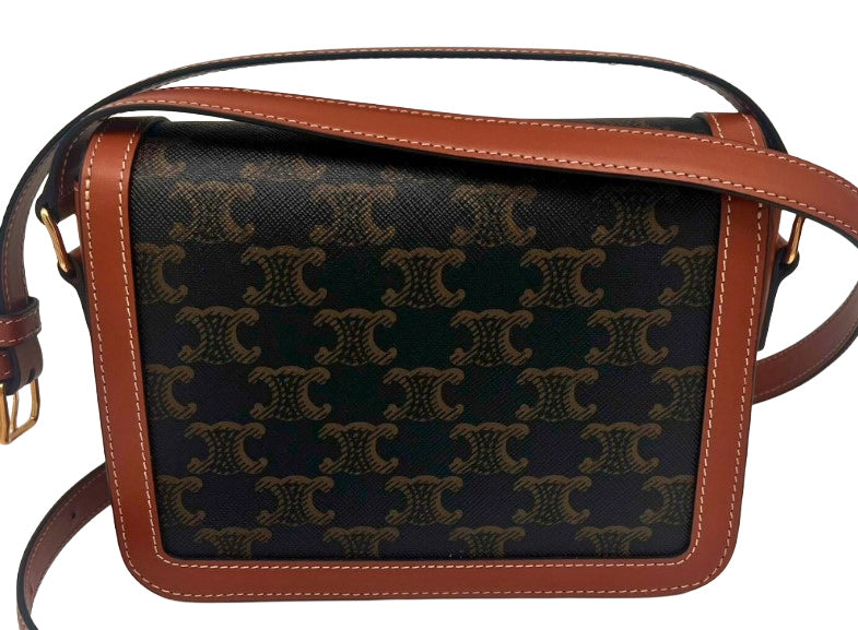 CELINE Teen Triomphe Bag In Triomphe Canvas & Calfskin