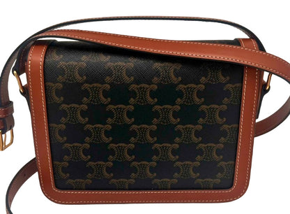 CELINE Teen Triomphe Bag In Triomphe Canvas & Calfskin