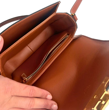 CELINE Teen Triomphe Bag In Triomphe Canvas & Calfskin