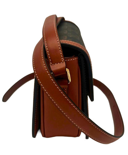 CELINE Teen Triomphe Bag In Triomphe Canvas & Calfskin