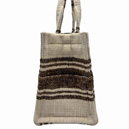 CELINE Thais Tote in Striped Textile with Celine Jacquard