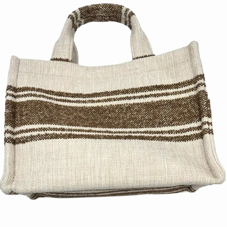 CELINE Thais Tote in Striped Textile with Celine Jacquard