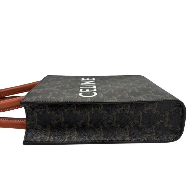 CELINE Mini Vertical Cabas In Triomphe Canvas With Celine Print