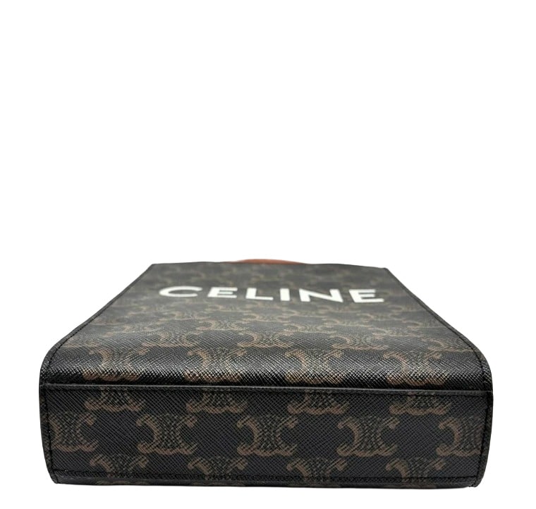 CELINE Mini Vertical Cabas In Triomphe Canvas With Celine Print