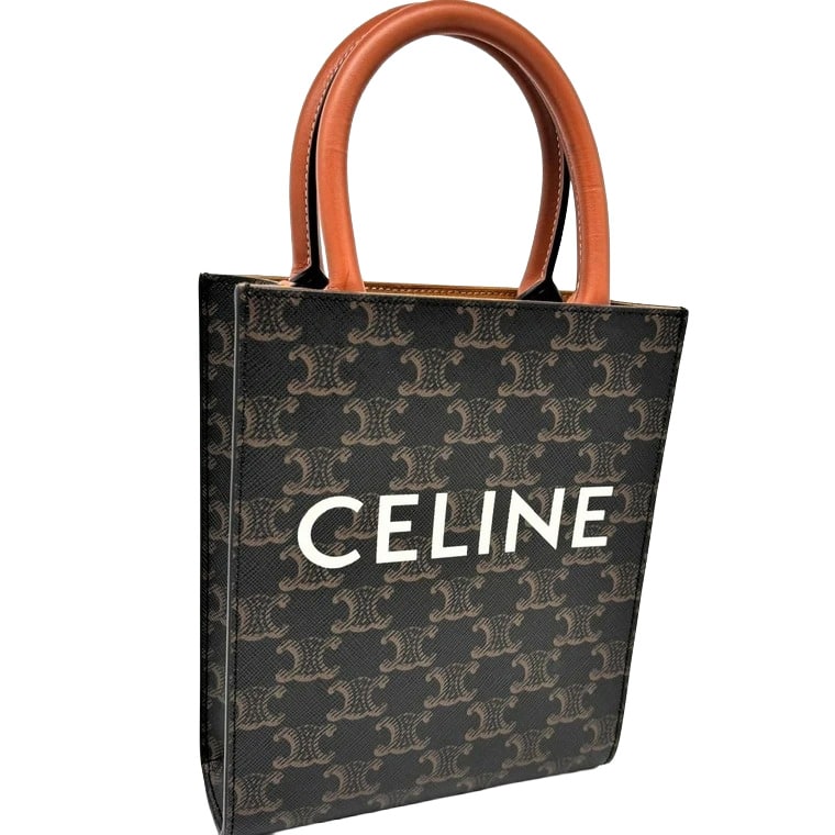 CELINE Mini Vertical Cabas In Triomphe Canvas With Celine Print