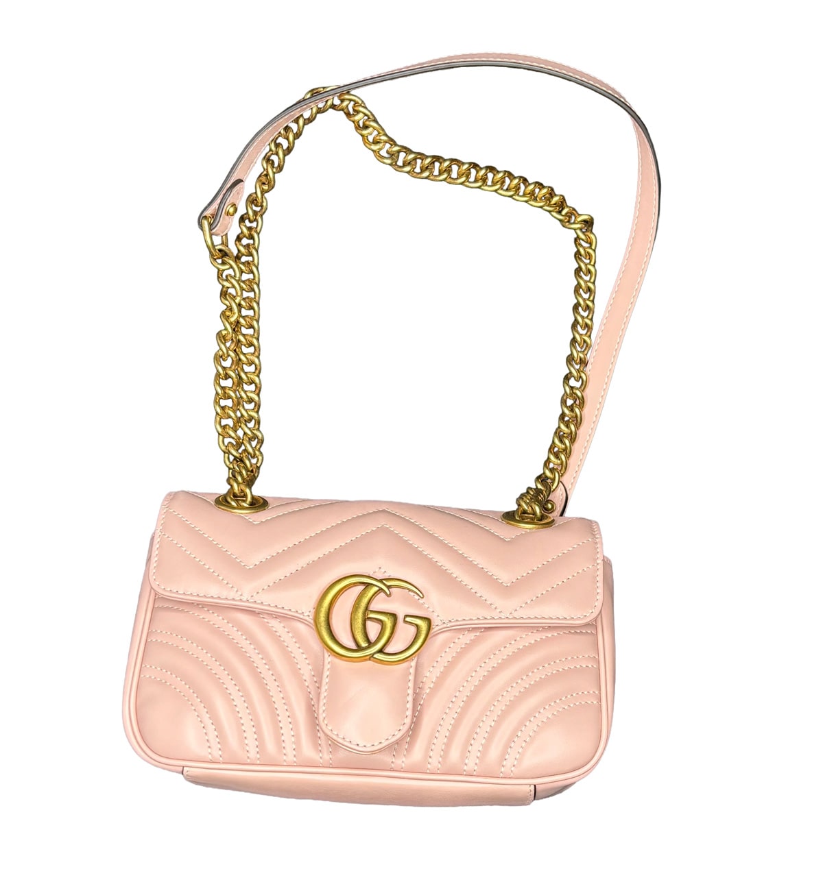 GUCCI GG Small Marmont Bag In Chevron Leather